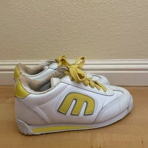 Etnies white/yellow skater shoes